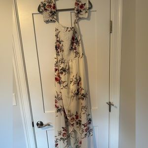 White floral maxi sundress size medium